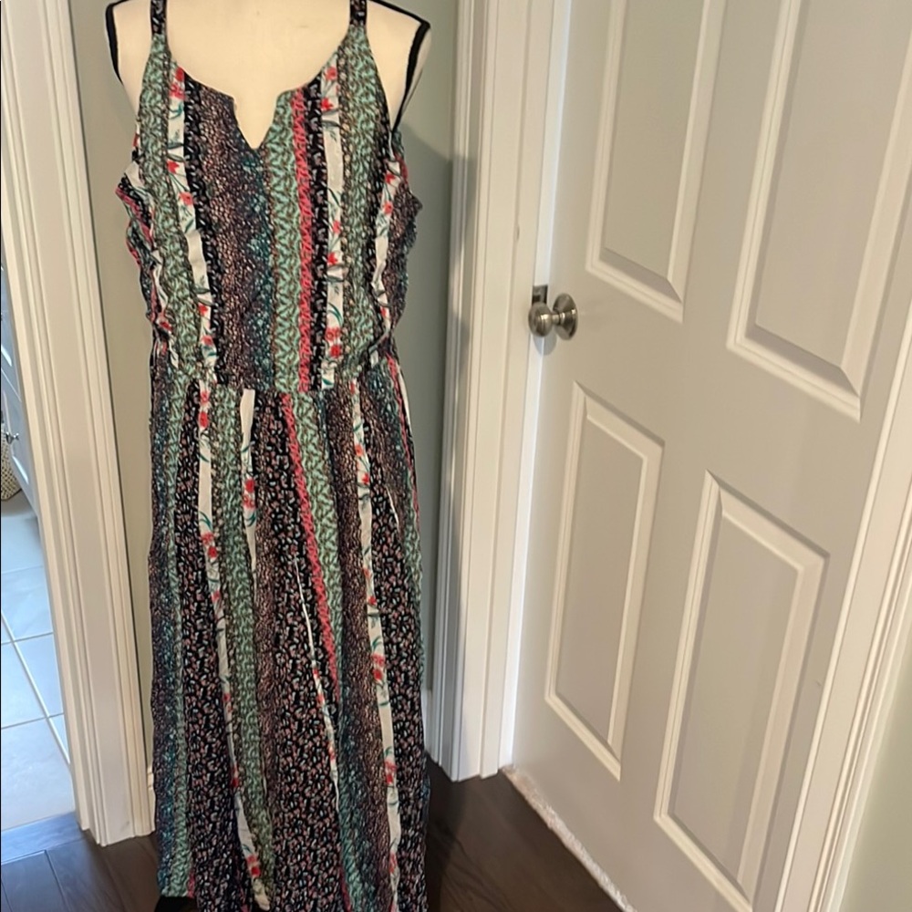 Multicolor Sleeveless Maxi Dress